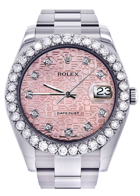 pink and silver watch rolex|rolex pink face with diamonds.